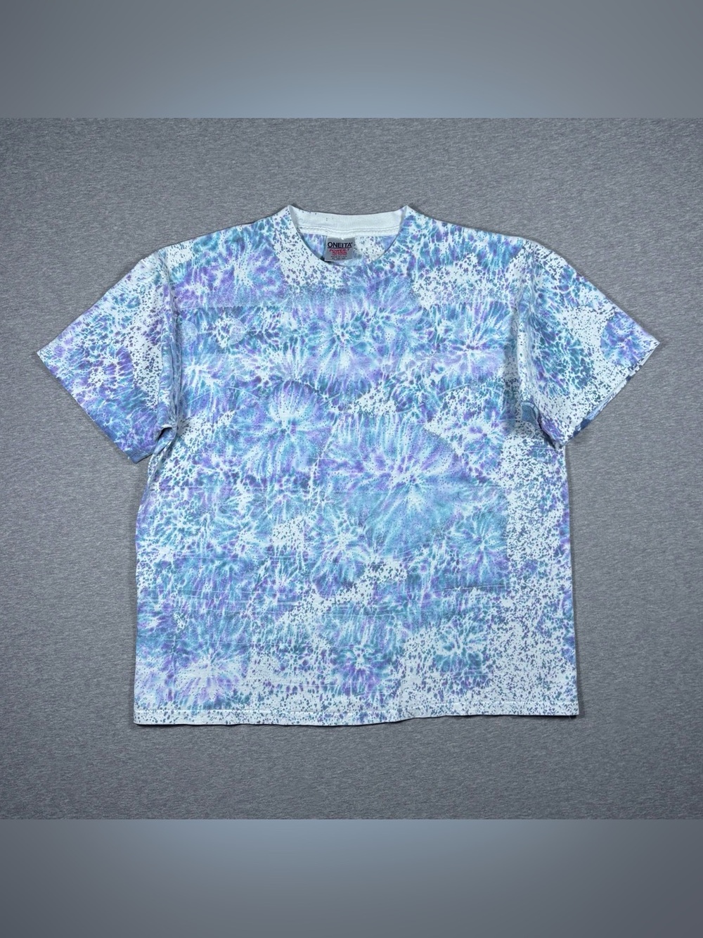 Vintage Oneita Tie Dye T-shirt Men’s Size XL Blue Purple Single Stitch 90s USA